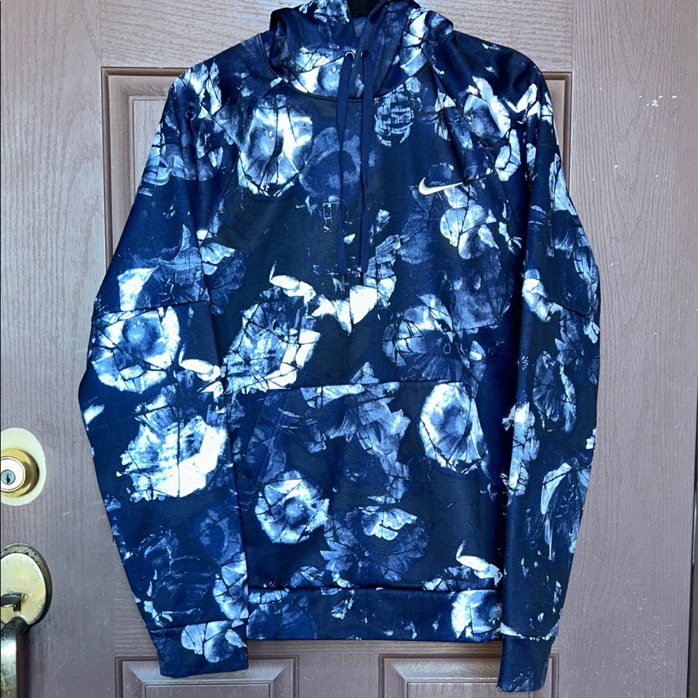 Nike Blue and White Hoodie